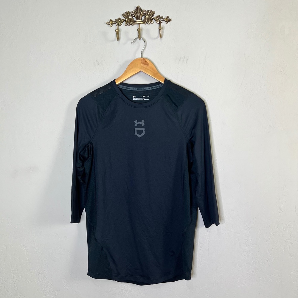 Under Armour IsoChill 3/4 Shirt Mens Size Small Black NEW Fitted Workout Active